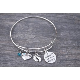 Infinity Collection Mom Bracelet, Mom Son Charm Bracelet Makes The New Mom Gift, or Baby Gift
