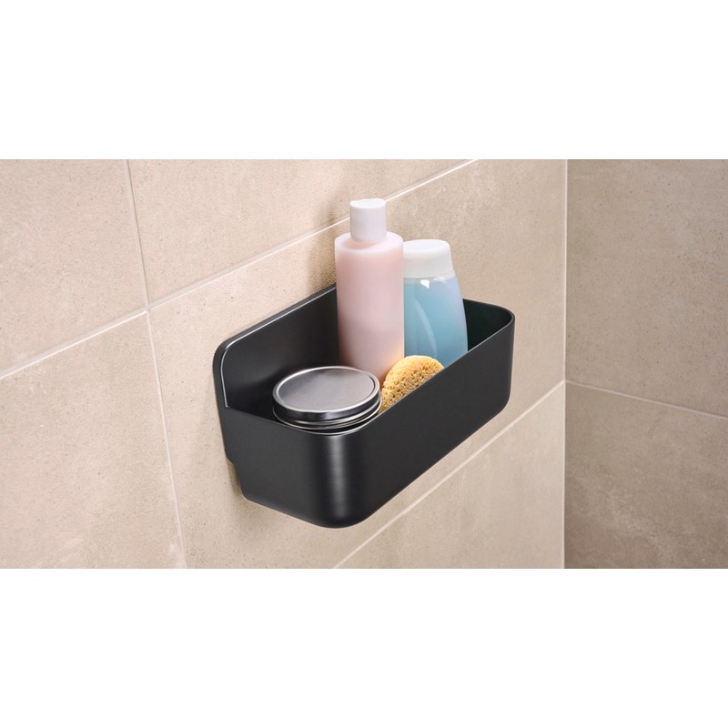 tesa Lavaa Shower Basket S, Matte Black - Shower Shelf