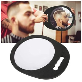 Espejo de mano redondo, ligero y circular para cortar el pelo, espejo de belleza, salón de belleza (13,74 x 11,22 cm)