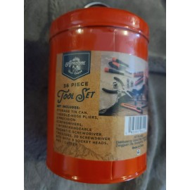 Adventure Out There Handyman Tool Kit 36 Pc Set in Tin Storage Container NEW