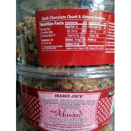 2 packages Trader Joe's Dark Chocolate Chunk & Almond Cookies