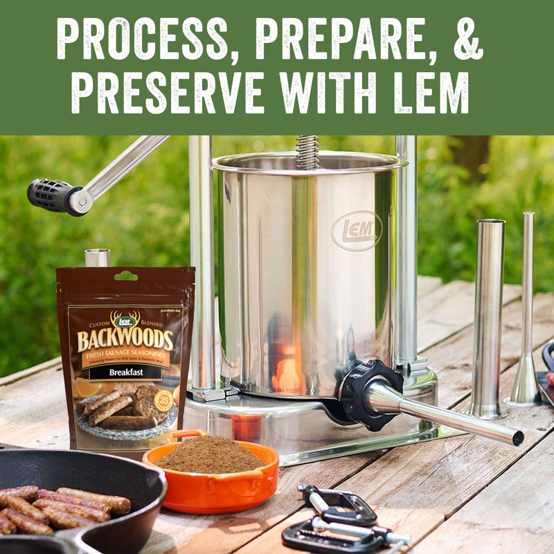LEM Products Backwoods Breakfast Fresh Sausage Seasoning Kit, Ideal for