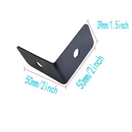 Sutfmwe Black Corner Protectors for Wood Furniture, Decorative Corner Brackets, Baseboard Corner Protectors Heavy Duty Metal Corner Guard for Edge Guard Box Table Cabinet Trunk 4Pcs (Height:1.5")