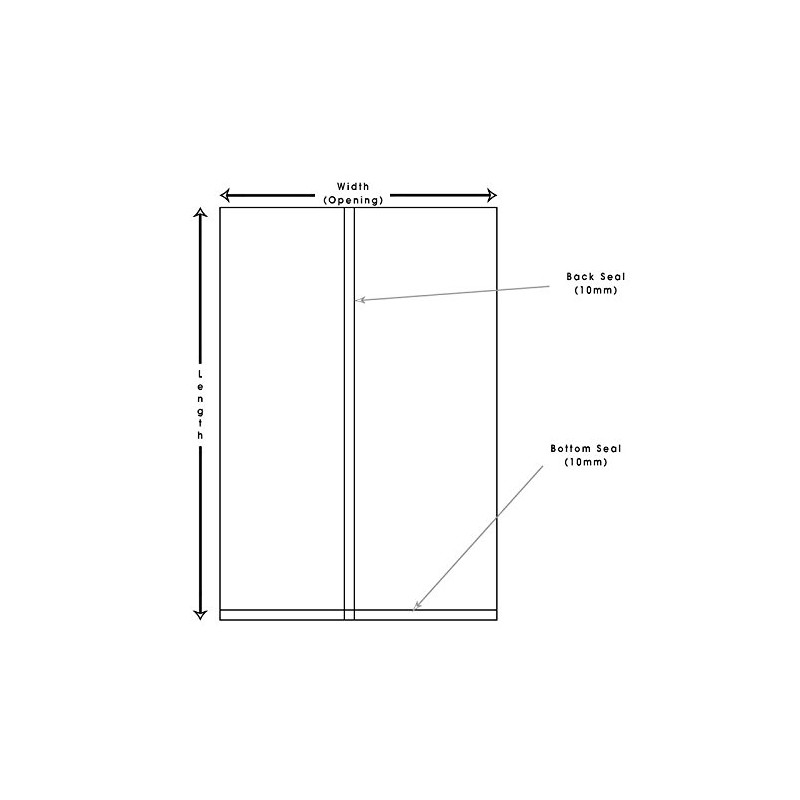 Yolli x100 Clear Bags - 7 X 11.75 Cellophane Heat