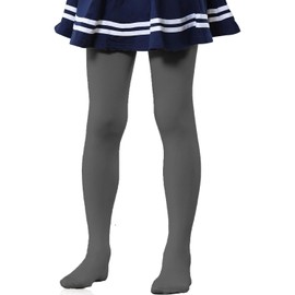 HD Novelty 3 Pairs Girls Cotton Rich Plain Tights Warm Soft Thick Formal Smart Casual Back to School Girl Tights (UK, Age, 9 Years, 10 Years, Regular, Grey)