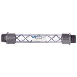 Koflo 1-40C-4-6-2 Clear PVC Schedule 40 Pipe Static Inline Mixer; 1" NPT(M), 6 Elements
