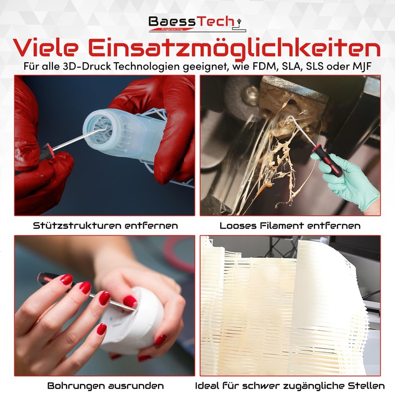 BaessTech 3D Printing Hook Set 4-Piece - Support Structures Easily