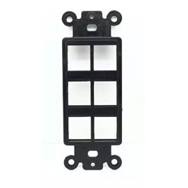RiteAV Black Blank 6 Port Modular Insert for Keystone Jacks