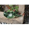 Holzwurm Decorative Ceramic Frog Lying Down Green Glazed 20cm