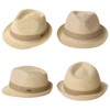 Fancet Packable Men Women Straw Fedora Panama Sun Summer Beach