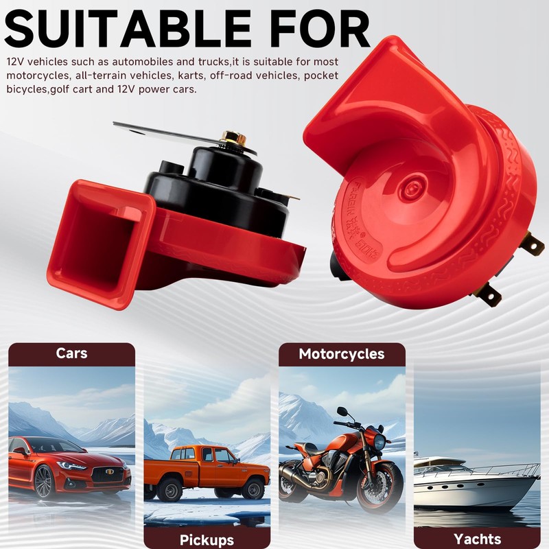 FARBIN 12v Horns for Car Universal Vehicle Horns Loud Dual-Tone