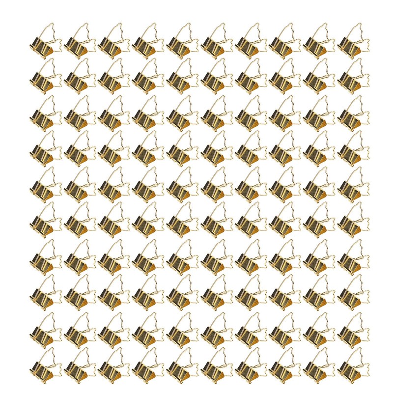 100pcs Binder Clips Strong Clamping Force Rust Prevention Metal Portable