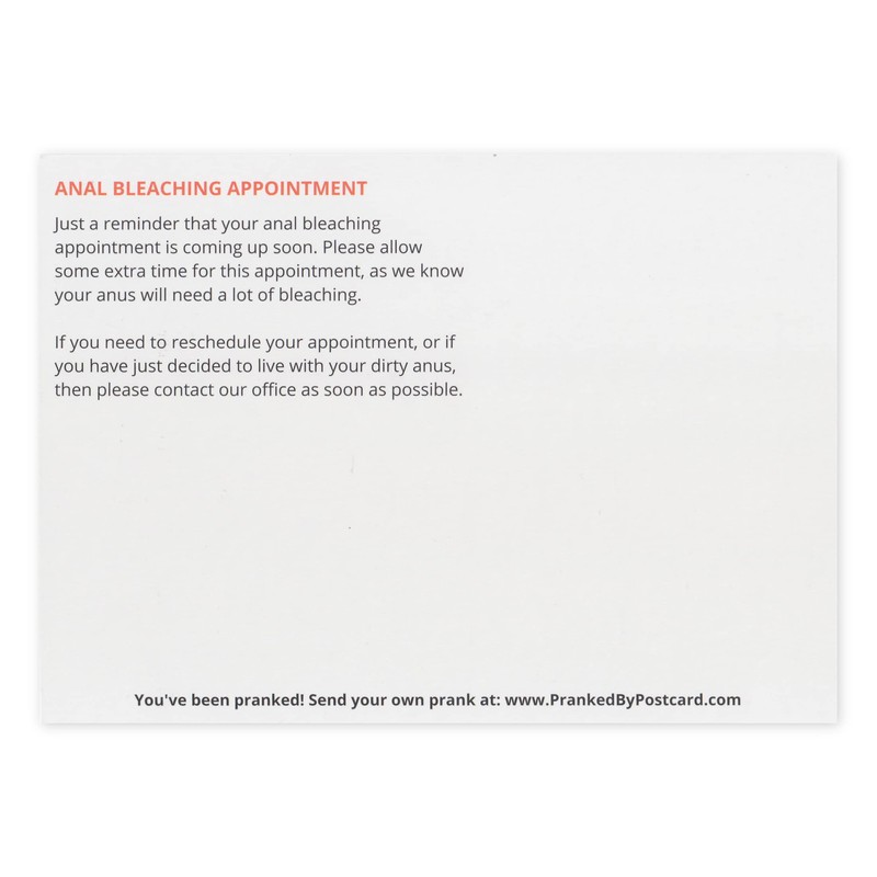 Crazy Novelty Guy (25-Pack) Bulk Prank Postcards - Anal Bleaching