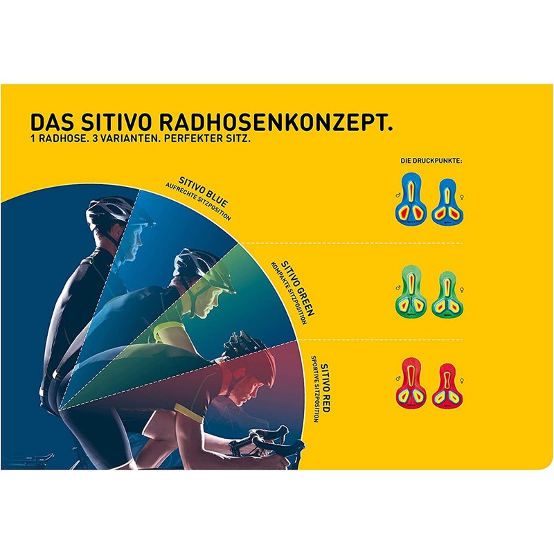 Gonso Men's SITIVO BIB Bib Shorts, Black/Skydiver, L