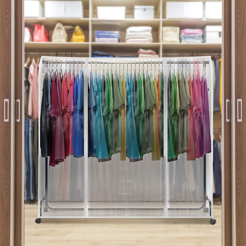 Sorbus Cover for Garment Rack - 6 Ft Transparent Clothes