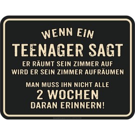 Decorative Tin Sign for Teenagers: Tidy Up Room