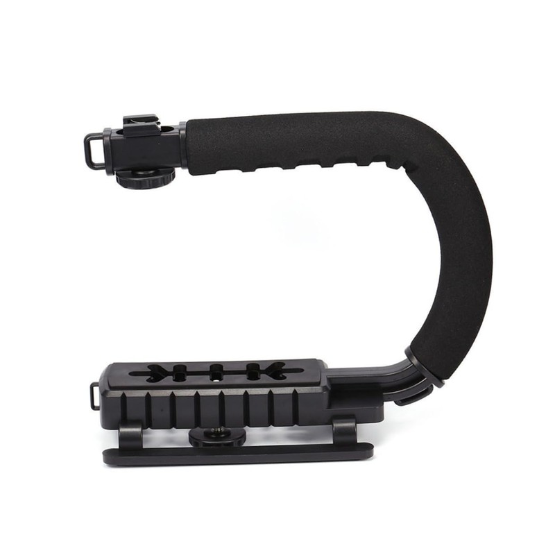 jojofuny U Shape Camera Stabilizer Grip Three Hot Shoe Mounts