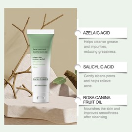 Gesichtsreiniger für strahlende Haut, Cleanser, Sanfte Tiefenreinigung mit Feuchtigkeitspflege, Natürliche Inhaltsstoffe für empfindliche Haut, Anti-Unreinheiten Gesichtswaschgel