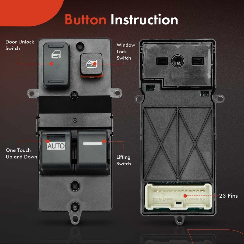 A-Premium Master Power Window Switch Compatible with Honda Accord 2003