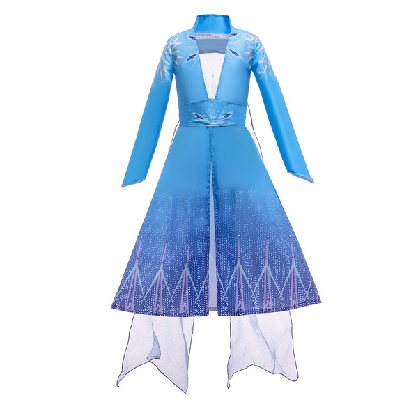 Dressy Daisy Girls Snow Queen Ice Princess Fancy Travel Dress Halloween Costume Birthday Party Coat Size 3-4T Blue