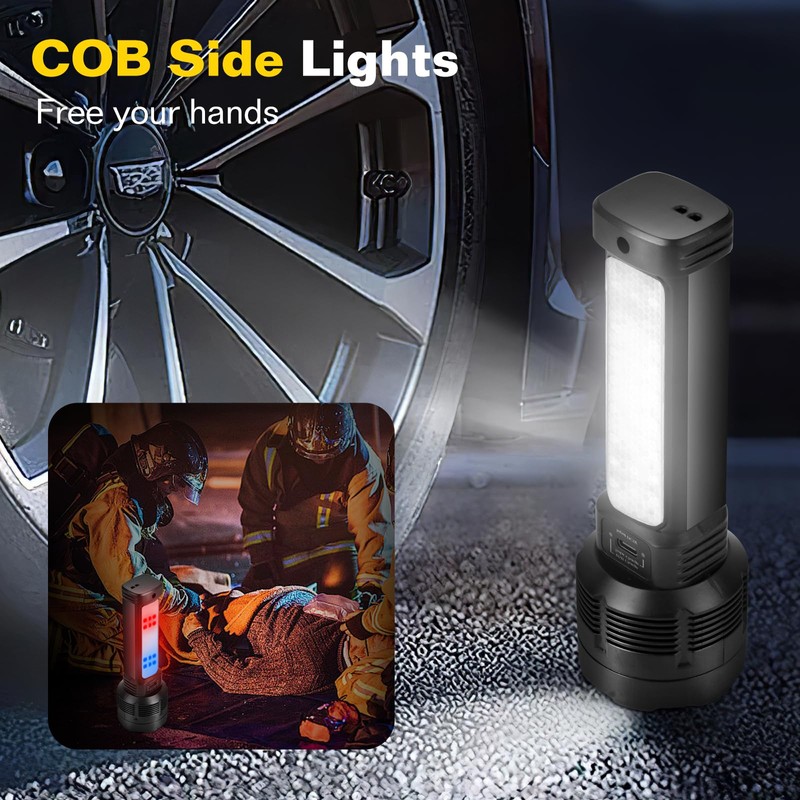 2 Pack LED Rechargeable Flashlight - 20000 Lumens Super Bright