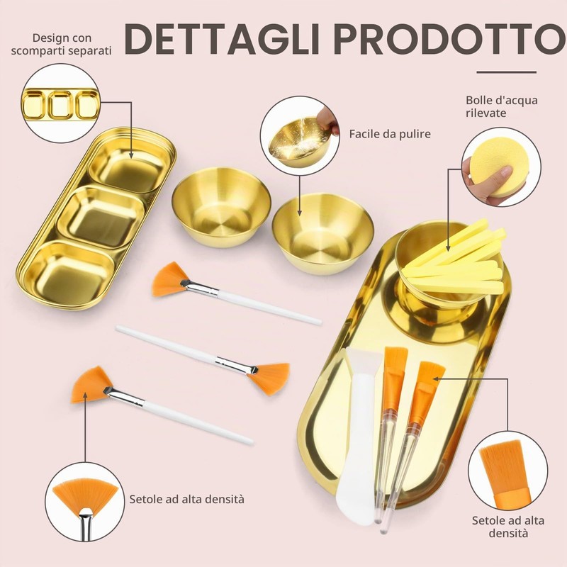 Set di 24 ciotole e pennelli per il viso per
