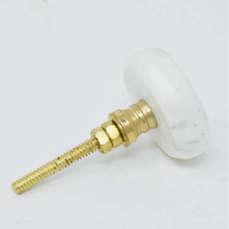 ARTISNO Round Stone Brass Knob Pull Handle Drawer Knob Furniture
