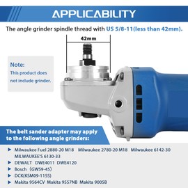 Belt Sander Adapter 5/8-11 UNC File Belt Sander Detailing File Sander Bandfile Belt Sander with 10PCS Belts for Edge Corner Crevice Included Angle Irregular Plane