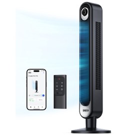 Dreo Smart Tower Fan WiFi Voice Control, Works with Alexa/Google, Cruiser Pro T1S Floor Standing Bladeless Oscillating Fan with Remote, 6 Speeds, 4 Modes, 12H Timer, for Indoor Bedroom Home Office