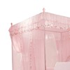 Luxury Princess 3 Side Openings Post Bed Curtain Canopy Netting