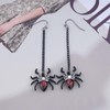 Yheakne Punk Ruby Spider Drop Earrings Black Cz Spider Dangle