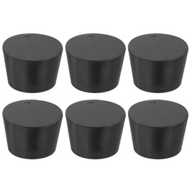 sourcing map Rubber Tapered Plug 28mm to 37mm Solid Test Tubes Bungs Stopper Black for Lab 6 Pieces