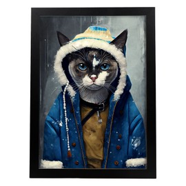 Nacnic Snowshoe in Full Colour Photograph Style. Fun Realistic Illustrations of Animals in human clothing. Interior Design and Decoration. Size SizeName-ColorName