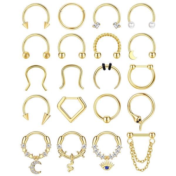 FIOROYAL Septum Piercing Surgical Steel Nose Piercing Septum Clicker Piercing