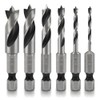 Gasea 6pcs Brad Point Drill Bits Set1/4-Inch Hex Shank HSS