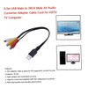 Tofficu 1Pair USB to Audio Cables Adapter Set for Home