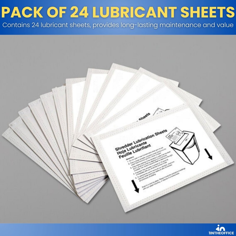 1InTheOffice Paper Shredders Lubricant Sheets 8.5" x 6" Shredder Sharpening