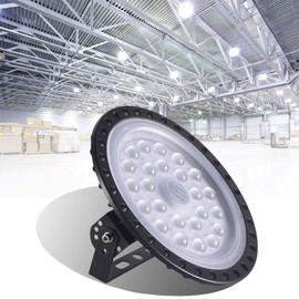 Sararoom 100W 110V UFO LED High Bay Light No Plug, FCC Listed, LED Garage Industrial Light 10000 Lumen 6500K Daylight White LED Shop Light Commercial Bay Lighting for Factory Warehouse Workshop