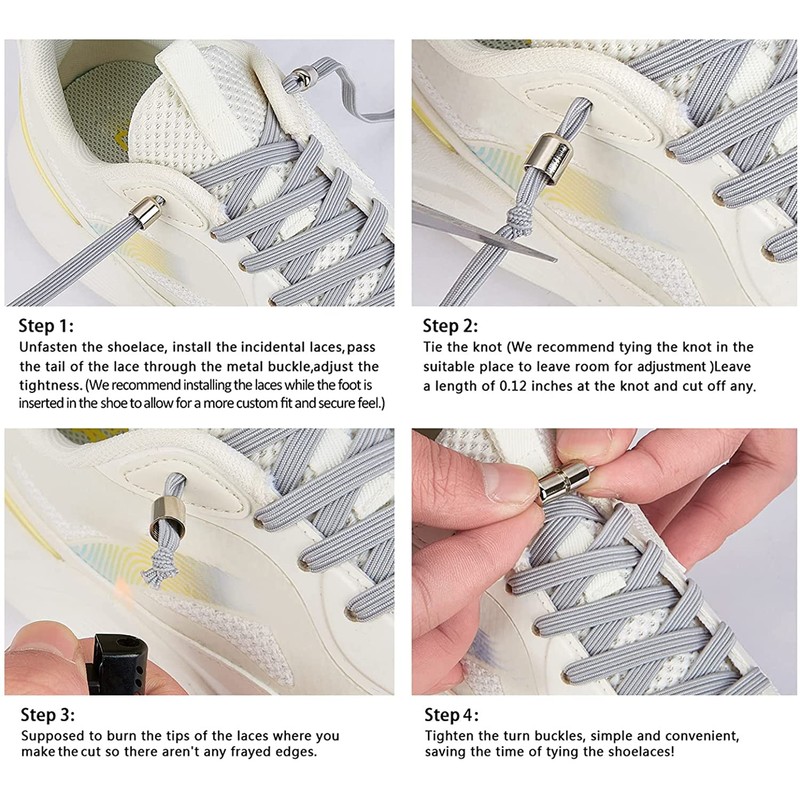 [VICT POPU] Elastic Shoe Laces for Adults Kids, Tieless Shoe
