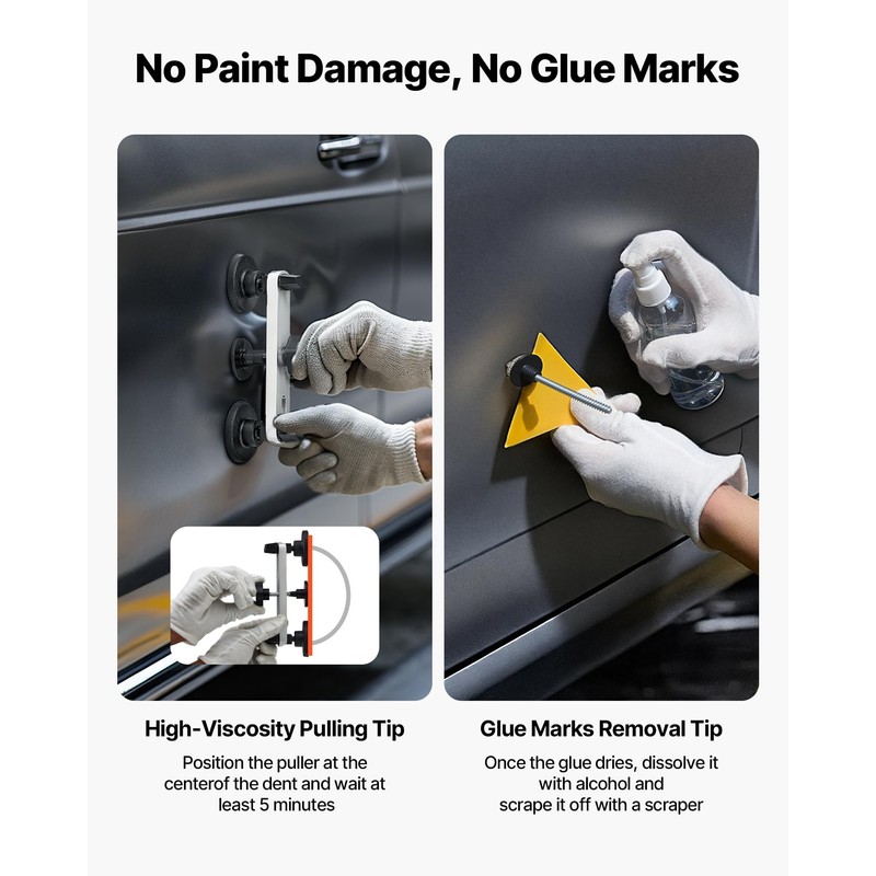 VEVOR Dent Puller Kit, 60 PCS Paintless Dent Removal Kit