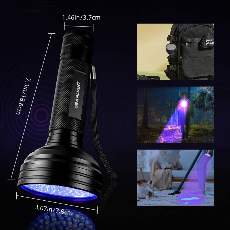 UV Flashlight Black Light, Black Light for Pet Urine Detection,
