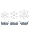 com-four® 3 x Large Decorative Snowflakes Pendant - Transparent Snowflake