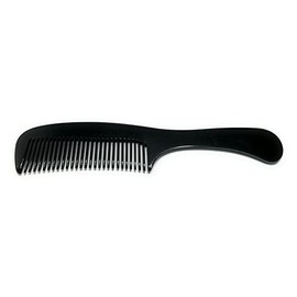 Swedish Crown Handle Comb Sawn 18 cm Handmade Hairdressing Comb Black Cellulose Acetate (6055 Black CA)