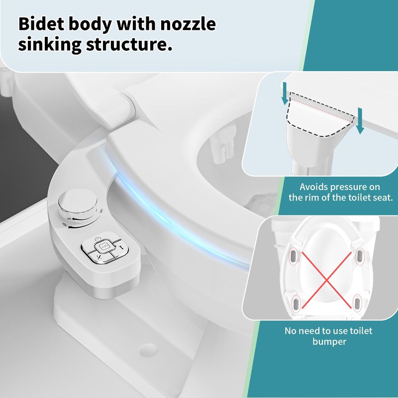 PIKETS Bidet Attachment for Toilet, Dual Nozzle (Frontal and Rear