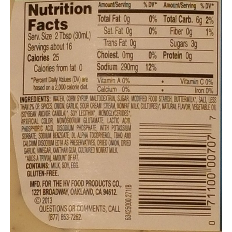 Hidden Valley Original Ranch Fat Free Dressing, 16 Oz (Pack