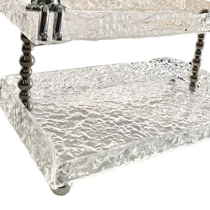Bathroom Countertop Organizer Shelf 2 Tier Acrylic Water Wave Bathroom