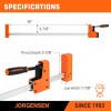 JORGENSEN 2-pack 36-inch Bar Clamps 90°Cabinet Master Parallel Jaw Bar