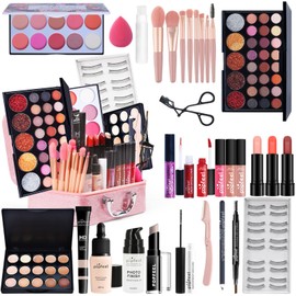 RoseFlower Women's Professional Makeup Set Teenager Girls Vanity Case Cosmetic Makeup Palettes Eyeshadow Full Face Makeup Gift Set with Portable Travel #2