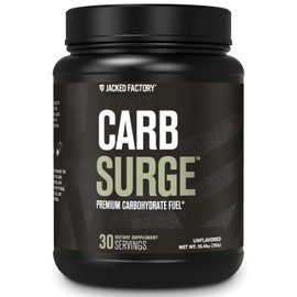 Jacked Factory Carb Surge - Carbohidratos en polvo premium con almidón de guisante Carb10 y dextrina en racimo para carbohidratos de acción rápida... 
