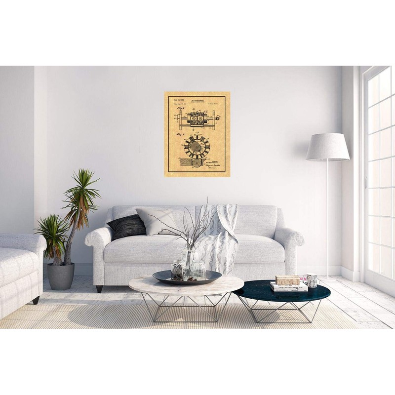 Rotary Doughnut Cutter Patent Print with Border (8" x 10")